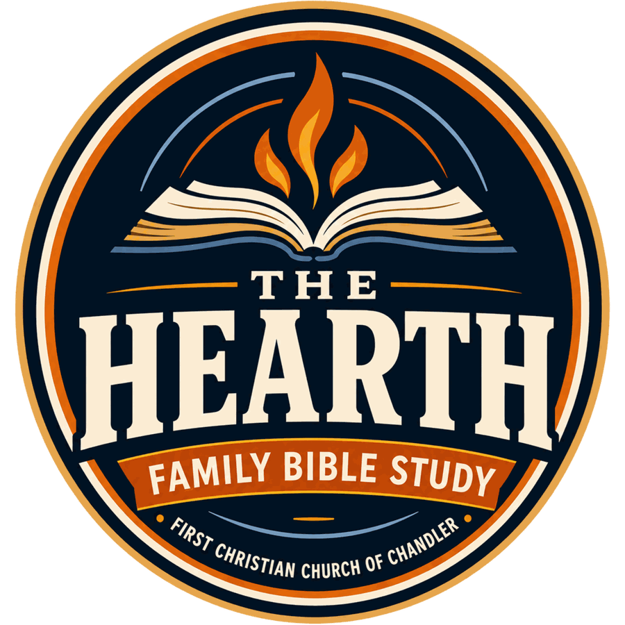 The Hearth family Bible study emblem