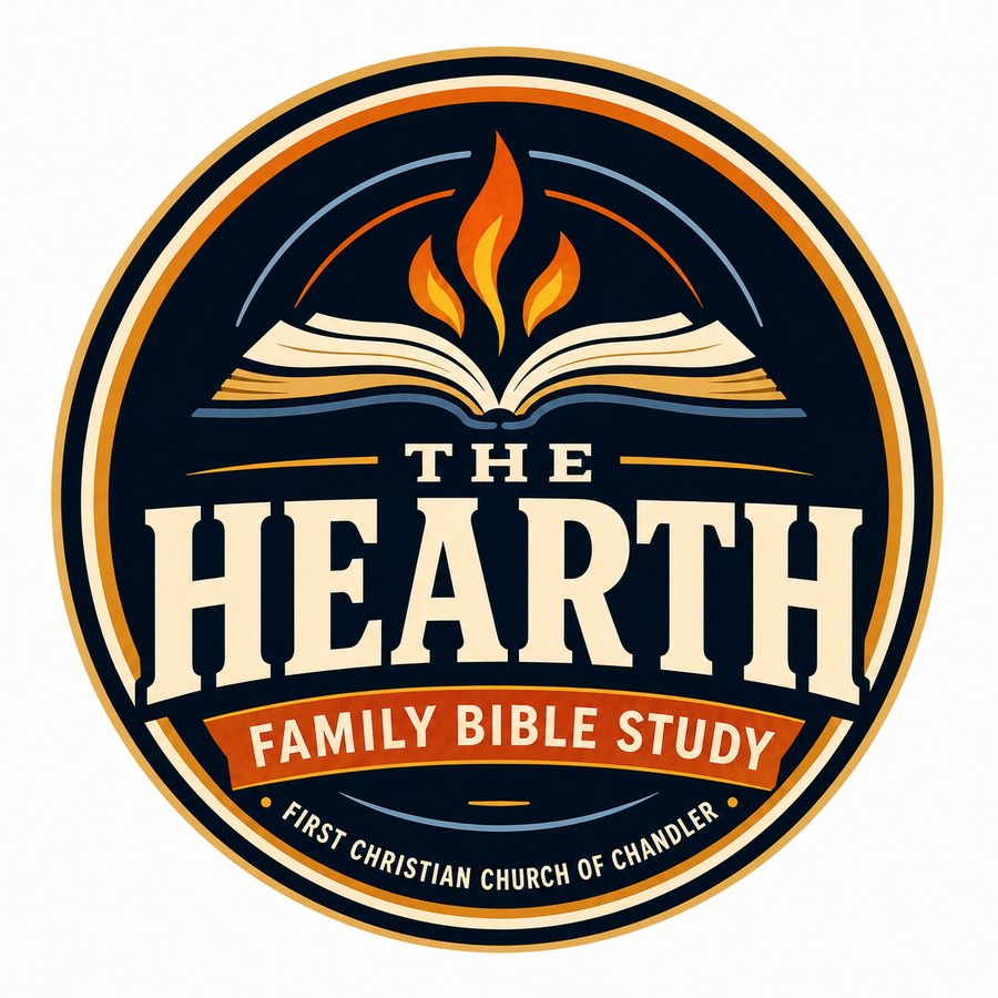 The Hearth family Bible study emblem