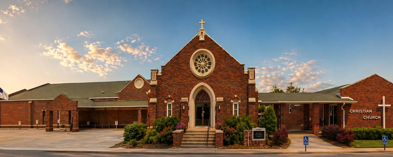 First Christian Church of Chandler sanctuary exterior under a blue sky