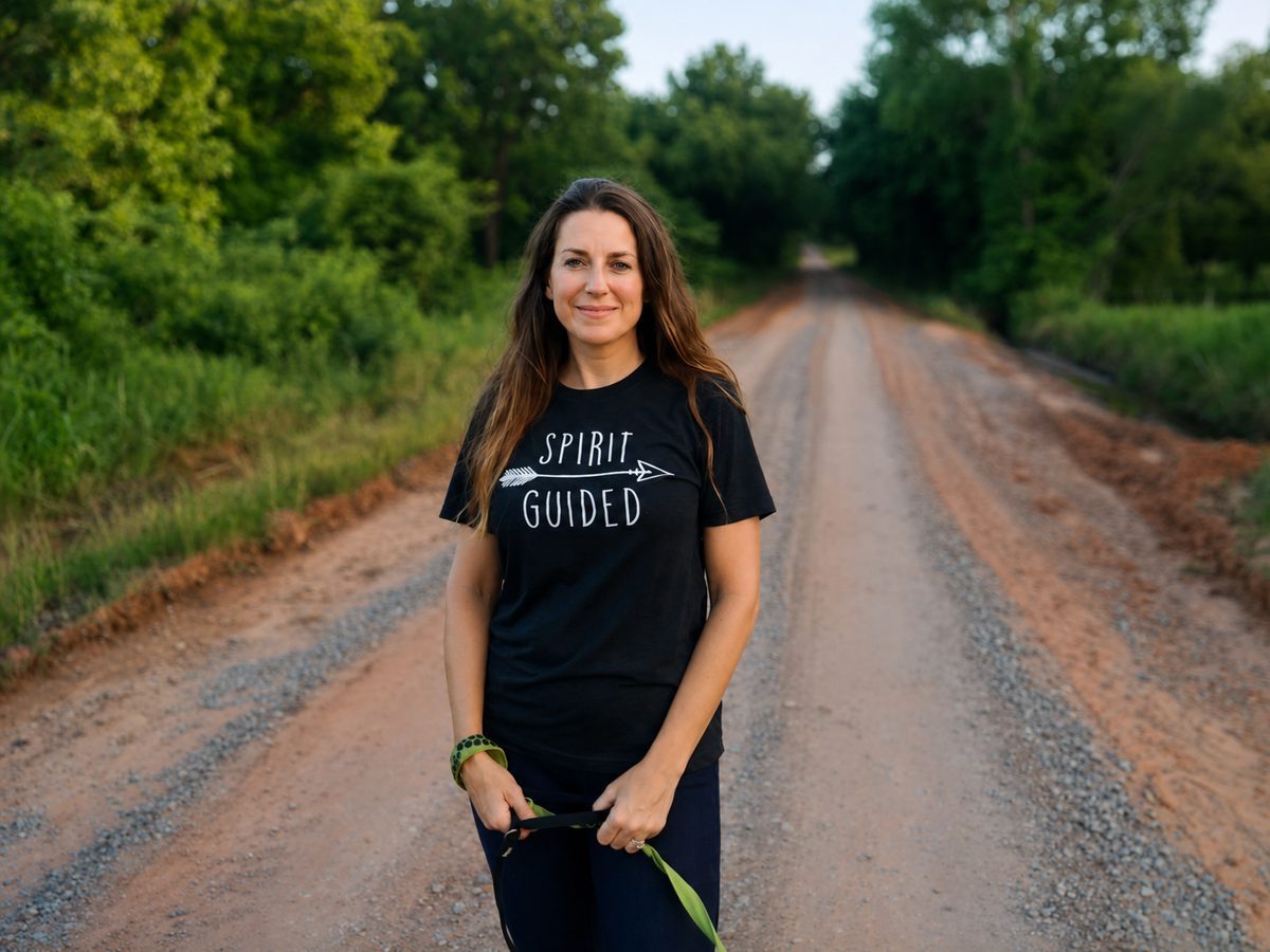 Pastor Lori on a red dirt road near Chandler